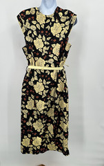 Voodoo Vixen Dress Large Flocked Floral Swing Retro 50s Rockabilly Whimsigoth XL