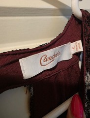 Candie&rsquo;s Burgundy Lace Dress Sleeveless Keyhole Back Party Cocktail Boho S Q3