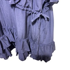Banana Republic Women Boho Romantic Ruffle Mini Dress XL Purple Silk Coquette