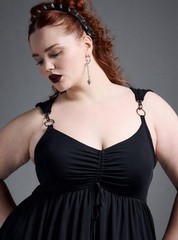 NEW Torrid NIGHTFALL Black Mesh Mini Dress Plus Size 3 3X 22/24 Gothic Punk