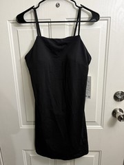 NWT Lululemon Align Side-Slit Cami Dress Black Size 12 Nulu Built In Bra B/C Cup