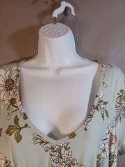 No Boundaries Women&rsquo;s Green Floral Babydoll Dress XL Crochet Waist Stretch