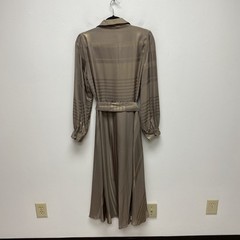 Current Air Monday Metallic Midi Button Shirt Dress Women Brown Gold Belted M