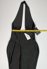 Retrofete Charity Black Satin Halter Corset Maxi Dress Gown NWT Size M *Read*