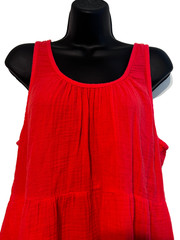 Universal Thread Sz Large Bright Coral 100% Cotton Tiered Sundress