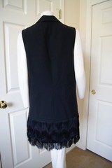 Banana Republic Collection Solid Black Wool 2 Button Fringe Drop Waist Dress 8