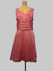 Pink Ruched Rhinestone Cocktail Dress