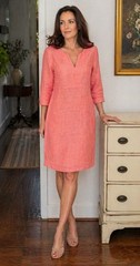 NWT Boden 100% Linen Mollie Tunic Coral Dress Lightweight Breathable