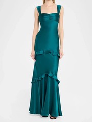 Saloni Selma Sleeveless Satin Dress, NWT, size 6, 695 USD
