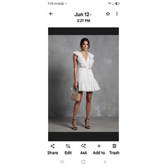 Yenny Bastida White Ruffle Sleeve Button Front Mini Dress Size 8 Handcrafted