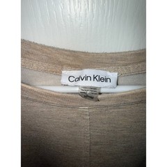 Calvin Klein Womens Tan Heathered Rolled Sleeve T-Shirt Shift Dress Medium