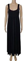 THEORY Black Sleeveless Scoop Neck Gathered Waist Maxi Tank Dress S