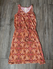 Y2k Faded Glory Womens M V-Neck Sleeveless Paisley Shift Dress