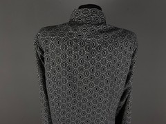 0039 Italy Black/White Patterned Button Down Shirt Dress Women&rsquo;s Size 2XL