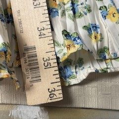 Code Mode Floral Puff Sleeve Tiered Ruffle Mini Dress Keyhole Button Size M