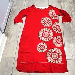 Unknown source organic connect cotton long midsize red dress size XXL