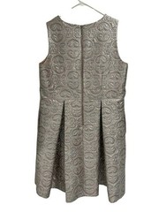Eliza J Embellished Metallic Jacquard Fit & Flare Dress in Champagne Rose Gold