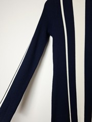 Reiss Kelli Ribbed Striped Mini Dress, Navy/Cream – Size M