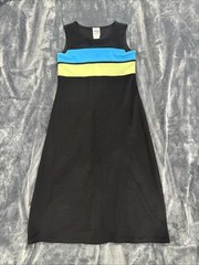 My Michelle Sleeveless Black Party Dress Blue Yellow Stripe Women&rsquo;s 10 Cocktail