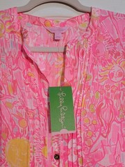 Lilly Pulitzer Tunic Dress Small Linen Sarasota Pink Pout More Kinis Keys NWT