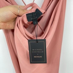 Michael Costello x REVOLVE | NWT Braxton Dress in Rose Maxi Cowl Slip Dress L