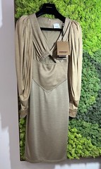 BURBERRY Cutout Gathered Wool Silk Jersey Dress Size UK 2 NEW RRP £2500