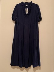 Navy Blue Maxi Short-Sleeve 2X Dress (Belk.com)