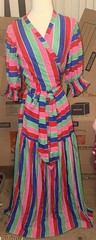 Find & Feather Galaxy Colorblock Stopped Red Pink Green Blue maxi Wrap Dress LG