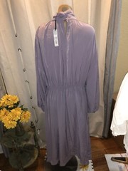 Prologue Women&rsquo;s Lilac Dress Large High Neck L/S Long Light Drape Fabric NWT
