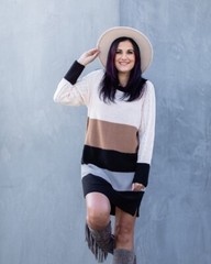 NWT Solid Black LuLaRoe LAUREN Color Block SWEATER Dress 3XL 26/28 24/26 XXXL 🦄
