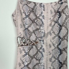 NWT Kendall & Kylie Snake Print Asymmetrical Cut Out Slip Dress Blush 0 – 2/ XS