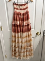 Jen’s Pirate Booty Lavender Fields Maxi Dress Cotton Gauzey Strapless Boho Small