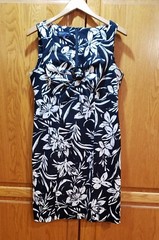 Jones New York Signature Black & White Floral Print Sleeveless Dress NWOT