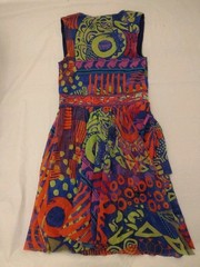 Fuzzi Tulle Mesh Multi Print Drape Sleeveless Dress Size Medium Pre-owned