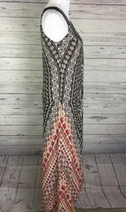 Cato Women’s Petite Multicolor Geo Sleeveless Beaded Scoop Neck Maxi Dress PS