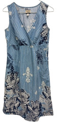 Bass Heritage Collection Babydoll Dress Womens Size 4 Blue Floral Sleeveless Y2K