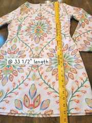 Flying Tomato Bell Sleeve Mini Dress Cut Out Cream Orange Green Paisley Sz L