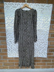 Essentiel Antwerp Python Ruffle Midi Dress Whimsigoth Snakeskin Boho 40 US 8