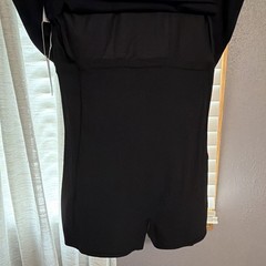 Halara SoftlyZero Plush Black Square Neck Short Sleeve Romper Size LX