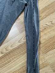 Athleta Womens Heathered Grey Ribbed Knit Hooded Tunic Dress Size XS GUC