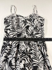 American Eagle Black and White Palm Leaf Print Cutout Back Dress Size 6