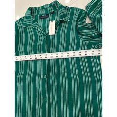 NWT Anthropologie Maeve Martina Belted Shirt Dress Sz 10 Green Striped Coastal