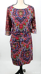 NEW $179 Gretchen Scott Jersey Corset Dress Pleasantly Paisley Goddess Large