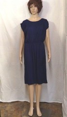 Lyss Loo Dress Knee Length Cap Sleeve Navy Blue Dress Size Large