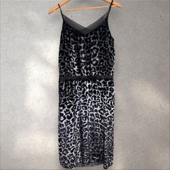 Marc Jacobs Fall 2006 Leopard Silver Gray Runway Dress Velvet Beaded Lace Sz 8