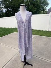 NEW $178 M BCBG MAX AZRIA “TARA » SHEER ASYMMETRIC Light Purple LilacDRESS TUNIC