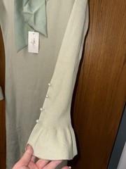 NWT Able USA 2025 Spring Collection Open Bow Back Maxi Dress Sage Green Large L
