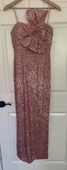 MAC DUGGAL Sequined Faux Bow Column Gown Pink Sequin Size 4 NWT $398