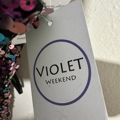 Juniors&rsquo; Violet Weekend Size 13/14 Sequin Halter Side Slit Gown