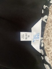 TIME AND TRU Tiered Ruffle Dress black & white plus size 16/18 36 inches long